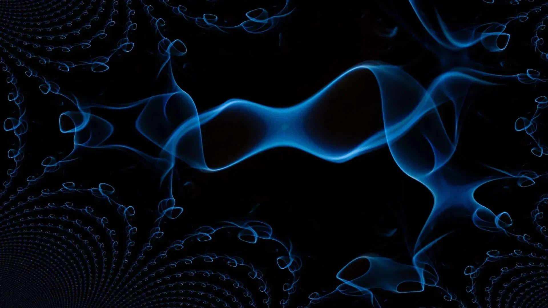 Abstract blue swirl pattern representing scalar waves for sleep.