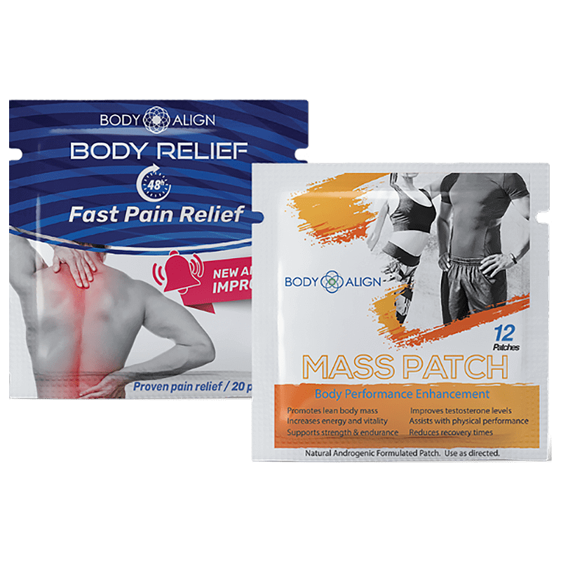 Body Relief Patch and Mass Patch wellness patches for pain relief support, workout recovery, and active lifestyle wellness.