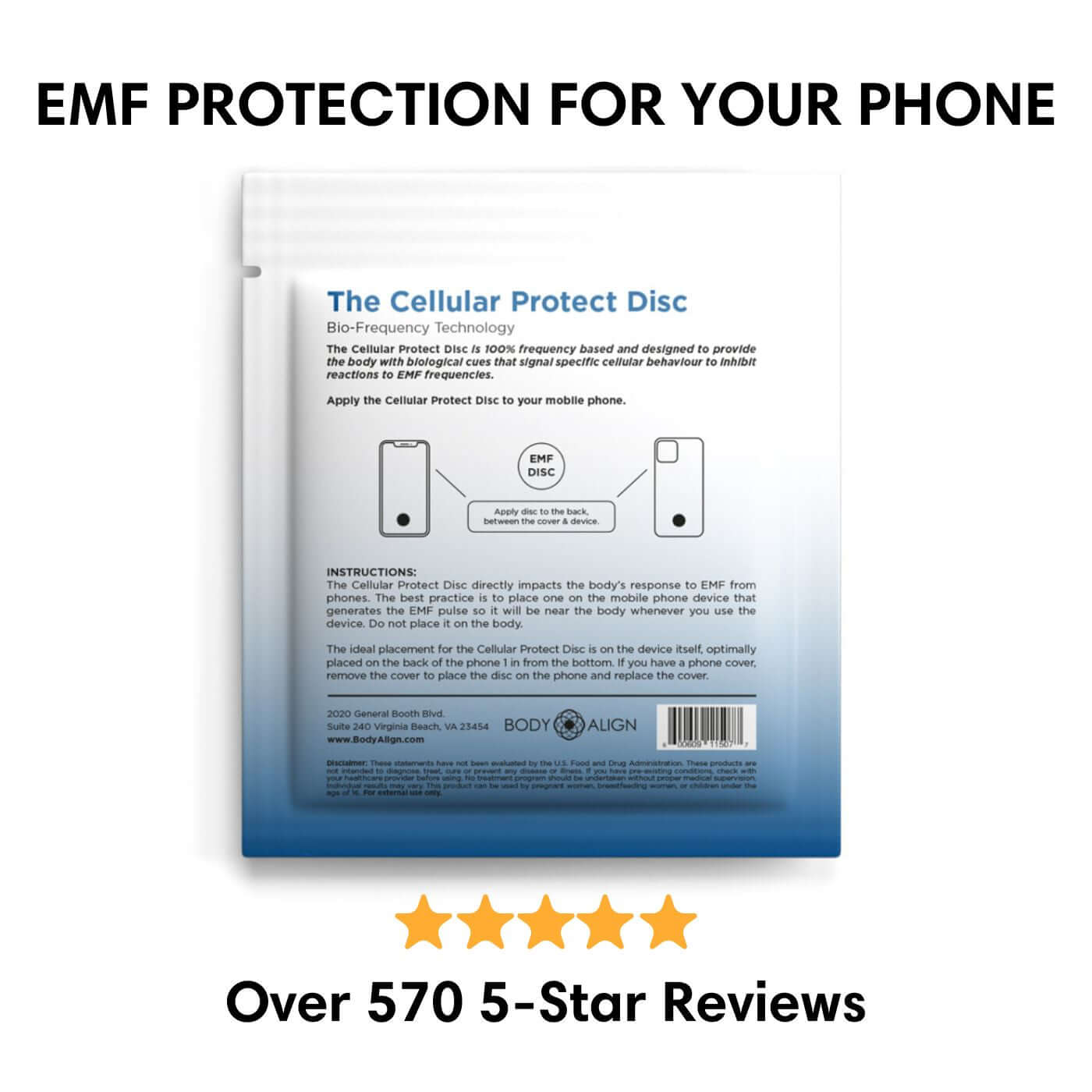 EMF Protection Discs for cell phones with bio-frequency technology and positive reviews.