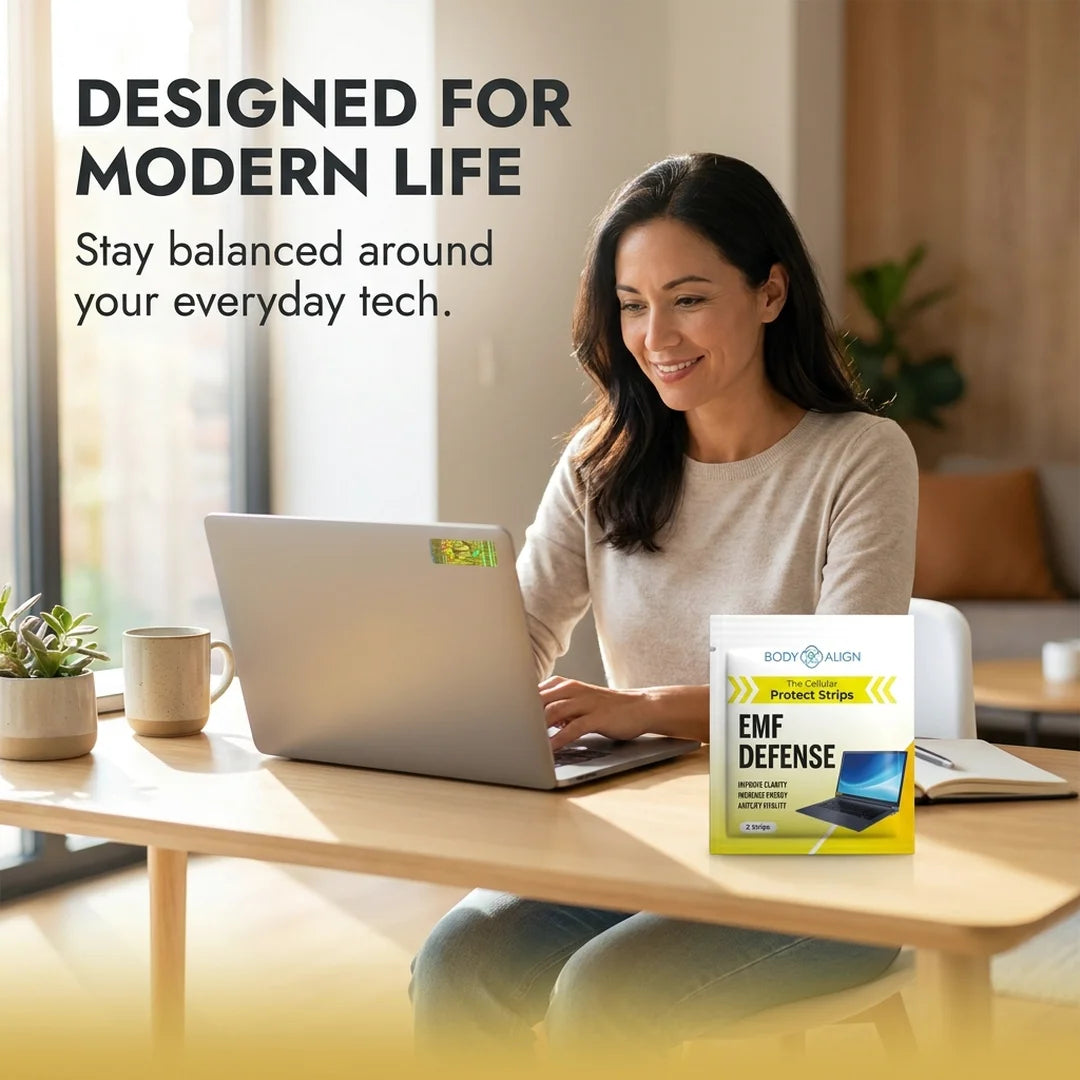 Body Align EMF protection strips on home office devices