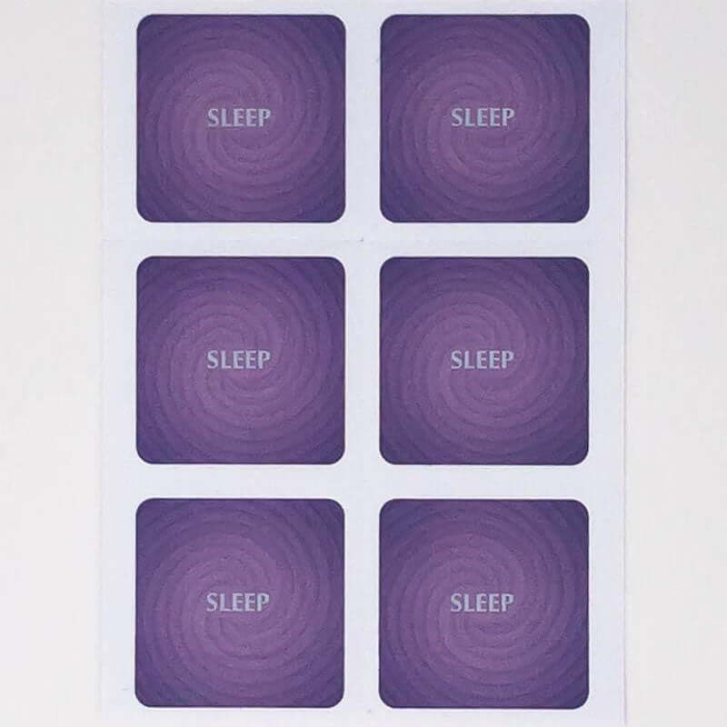A sheet of Sleep Patches designed to promote relaxation and support a calm bedtime routine.
