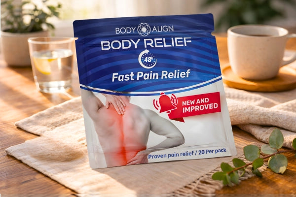 Body Align Pain Patches product packaging and patch