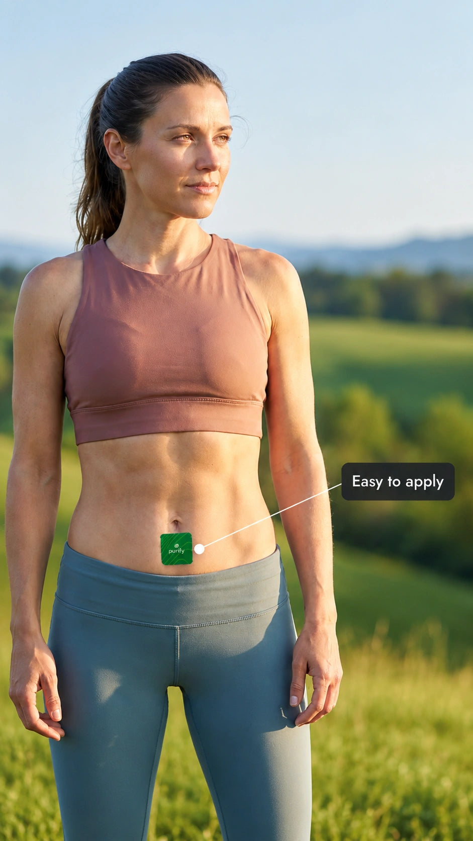 Purify patch placed below the navel