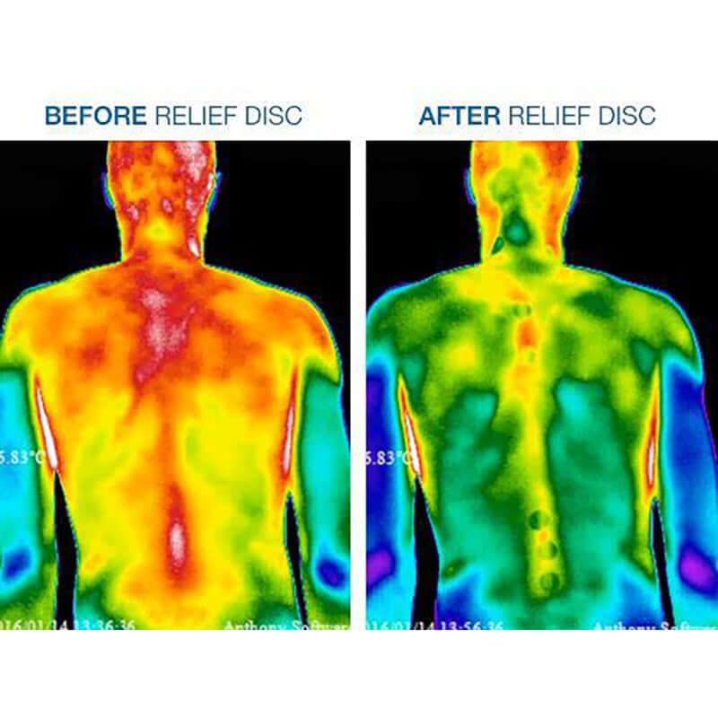 Visual comparison of body temperature before and after using Body Relief - Pain Patches for pain management.